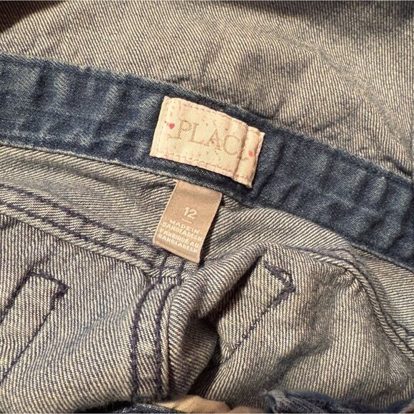 The Childrens Place-TCP-Girls Distressed Overalls-Shortalls-Blue-12-GUC - Picture 7 of 8